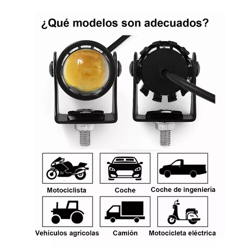 Par Faros De Lupa Luz Spot Doble Color Para Auto Moto 12-80v 