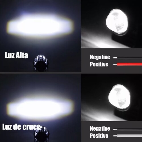 Par Faros De Lupa Luz Spot Doble Color Para Auto Moto 12-80v 