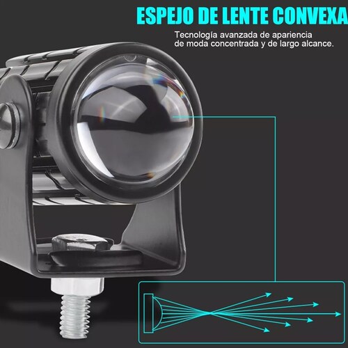Par Faros De Lupa Luz Spot Doble Color Para Auto Moto 12-80v 