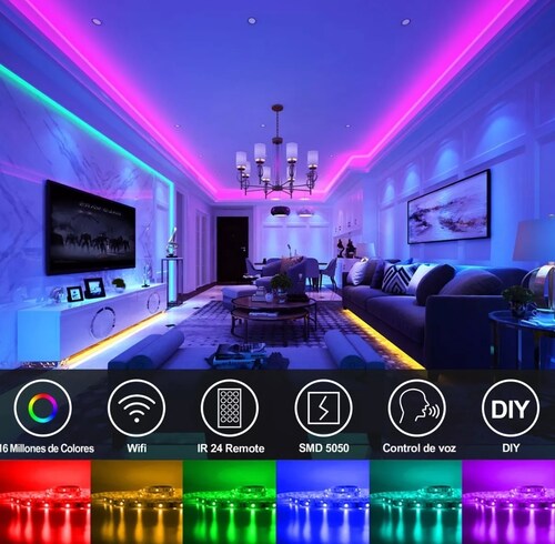 Tiras De Led Rgb 20 Metros Wifi Luces Led Alexa App Control