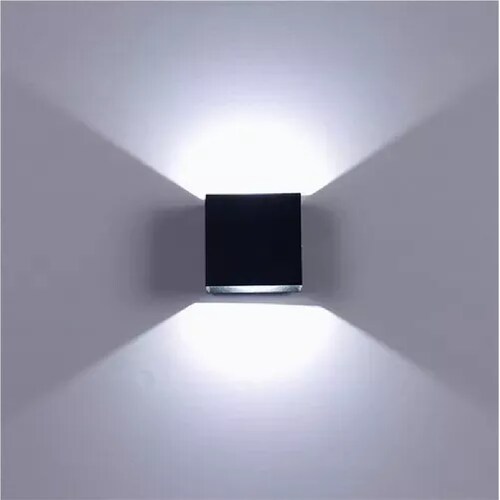 Lámpara De Pared Led De 12w Foco Flotante Moderno Negro + Luz Blanca