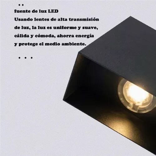 Lámpara De Pared Led De 12w Foco Flotante Moderno Negro + Luz Blanca