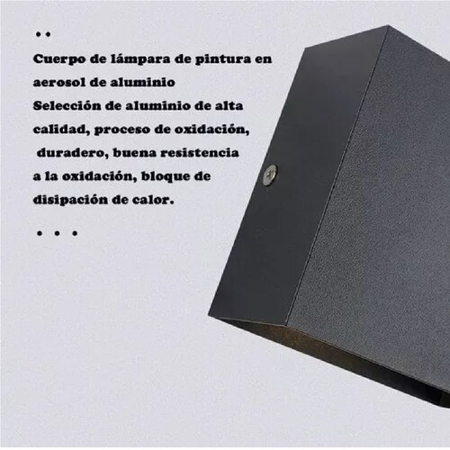 Lámpara De Pared Led De 12w Foco Flotante Moderno Negro + Luz Blanca