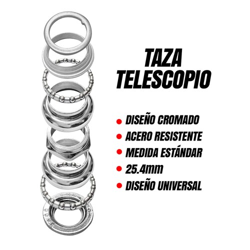 Juego De Tazas Telescopio Bicicleta Cromadas