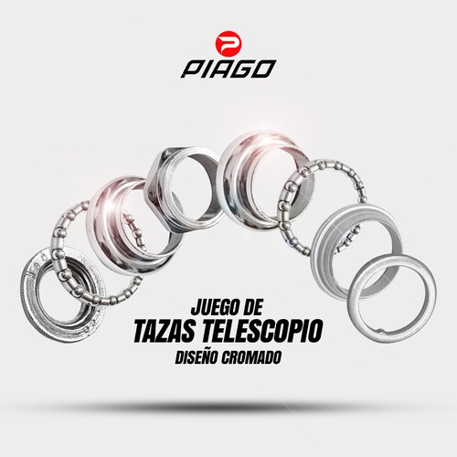 Juego De Tazas Telescopio Bicicleta Cromadas