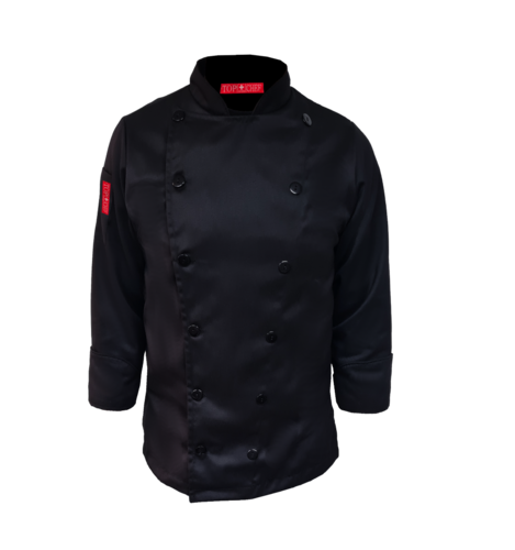 Filipina de Chef Para Hombre Color negro Liso Top Swiss Chef