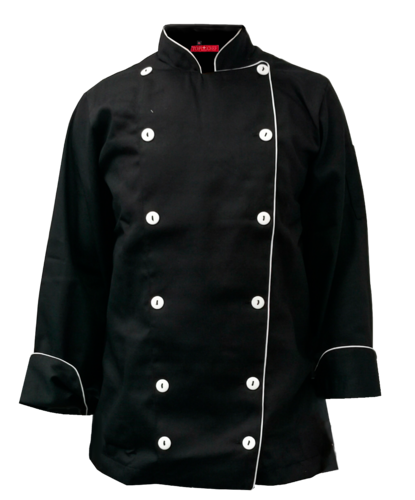 Filipina de Chef Para Hombre color Negro Vivos Blancos Top Swiss Chef