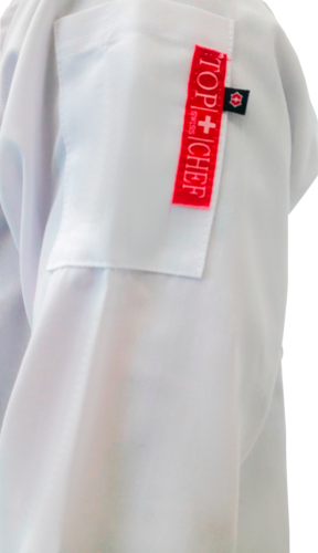 Filipina de Chef Para Hombre color Blanco vivos negros Top Swiss Chef