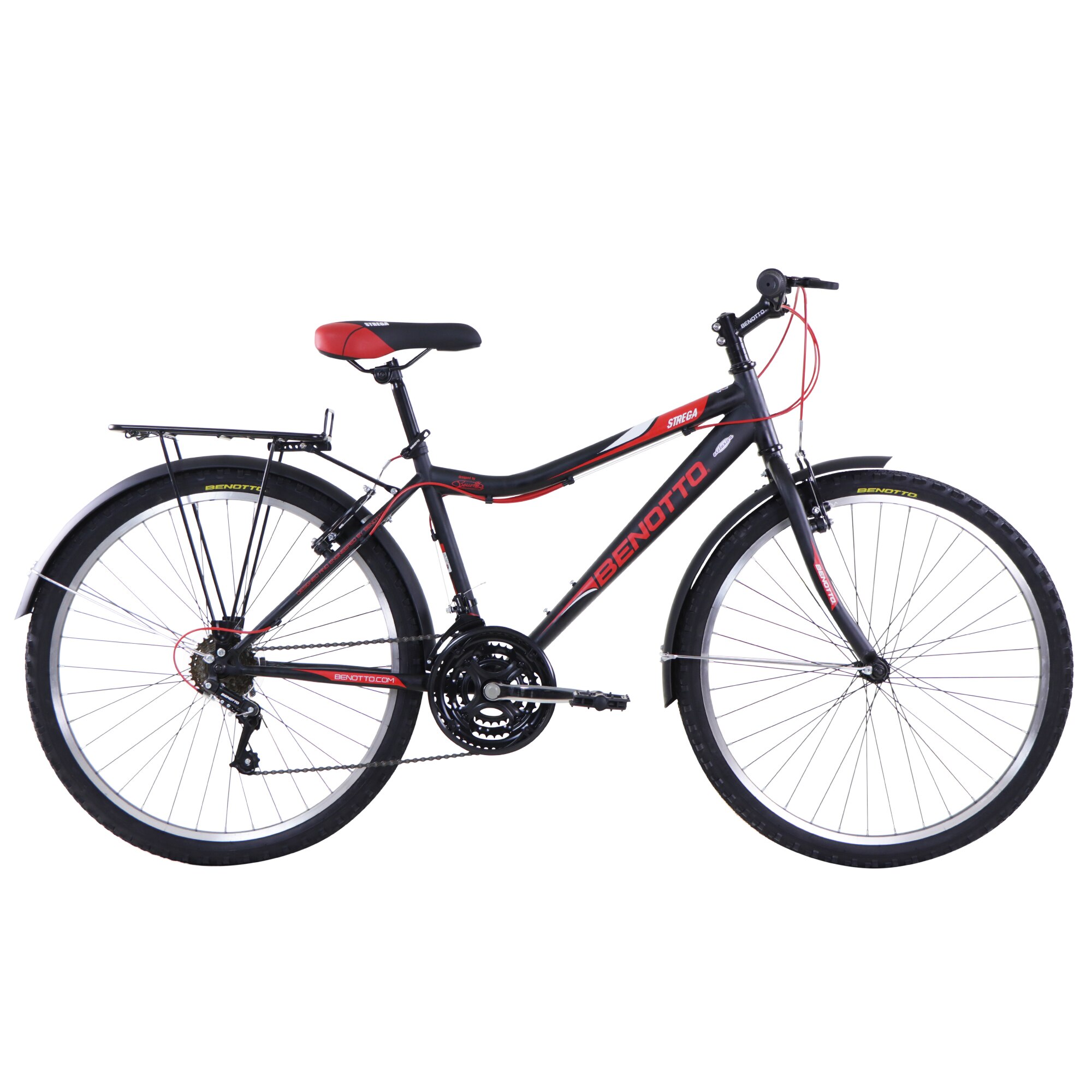 Bicicleta BENOTTO Montaña STREGA R26 Acero 21V. Negro Mate Calcomania ...