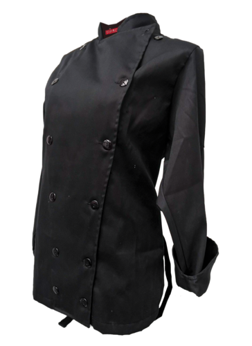 Filipina de Chef Para Mujer Color negro Liso Top Swiss Chef