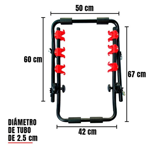Rack Soporte Porta 3 Bicicletas Para Todo Tipo De Vehículo.