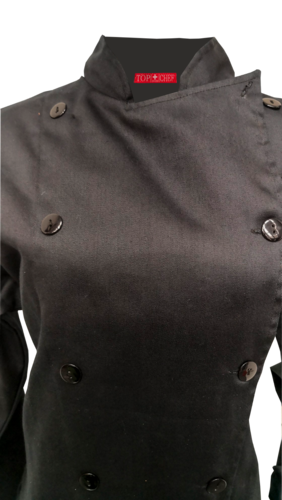 Filipina de Chef Para Mujer Color negro Liso Top Swiss Chef