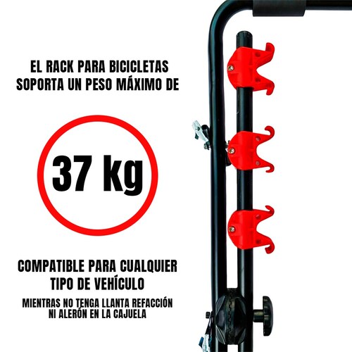 Rack Soporte Porta 3 Bicicletas Para Todo Tipo De Vehículo.