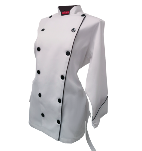 Filipina de Chef Para Mujer color Blanco vivos negros Top Swiss Chef