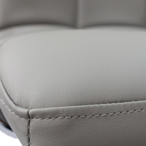 Silla para tocador 9107-2 GRIS forrado en tactopiel acolchonado con brazo base redonda de altura regulable.