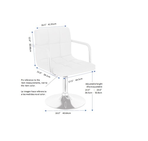 Silla para tocador 9107-2 GRIS forrado en tactopiel acolchonado con brazo base redonda de altura regulable.