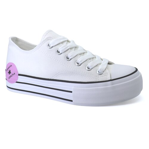 Tenis Sneaker Para Dama Plataforma Casual Blanco Urbano.