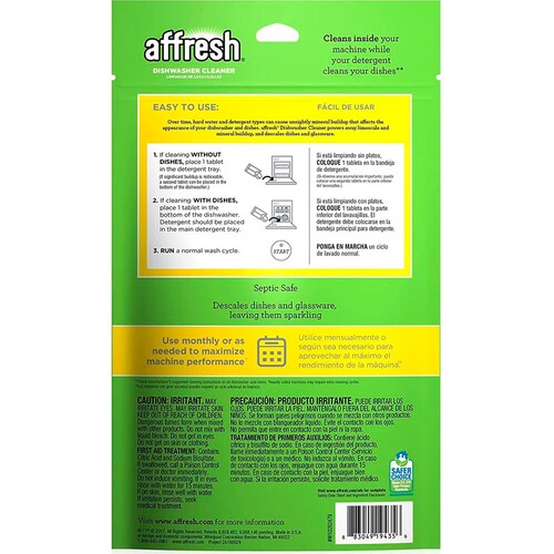 Limpiador Affresh para lavavajillas W10282479