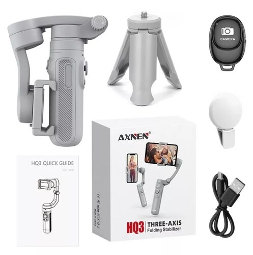 Estabilizador Gimbal Axnen Hq3 3 Ejes Plegable Para Celular 