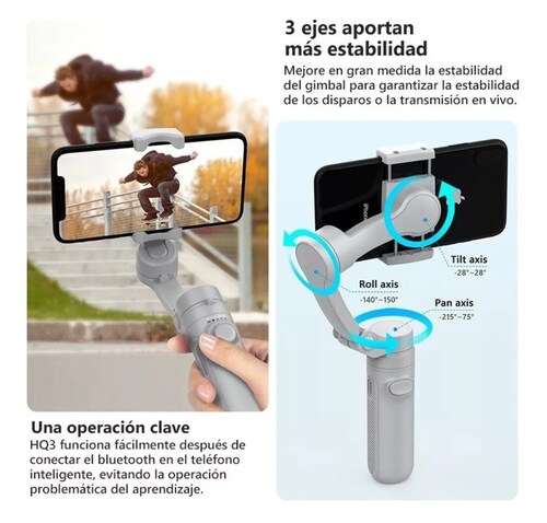 Estabilizador Gimbal Axnen Hq3 3 Ejes Plegable Para Celular 