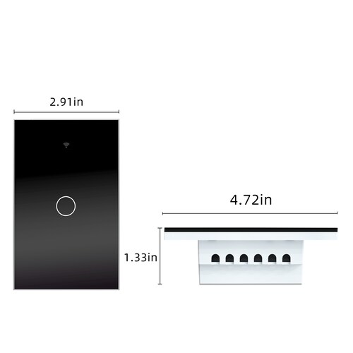 Interruptor de pared inteligente WIFI (3 vias)  apagador inteligente Smart Switch, control remoto de luz vía celular, panel táctil de vidrio o voz al ser compatible con Alexa, Google home y Smart Life (2.4 Wifi).