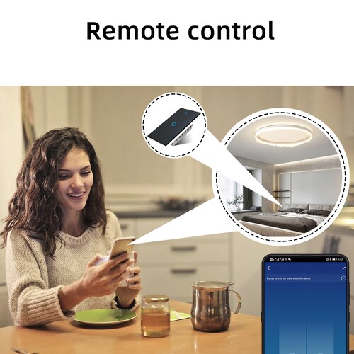 Interruptor táctil doble WiFi SmartHome compatible con Google Home