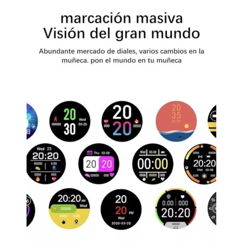 Reloj Inteligente BW0223 Pantalla de 1.28" Negro Metalico