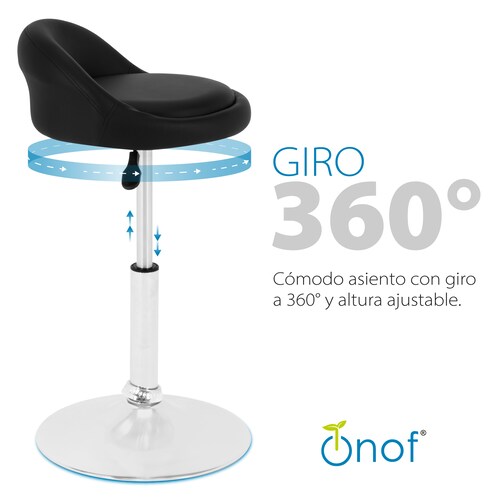 Bancos para Bar Onof 2 Piezas De piel con Altura Ajustable y Giro de 360 grados, Silla Alta para Barra Desayunador, Restaurante, Cafetería
