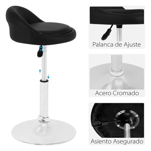 Bancos para Bar Onof 2 Piezas De piel con Altura Ajustable y Giro de 360 grados, Silla Alta para Barra Desayunador, Restaurante, Cafetería