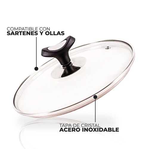 Tapa De Cristal Templado 20 Cm Queen Sense.