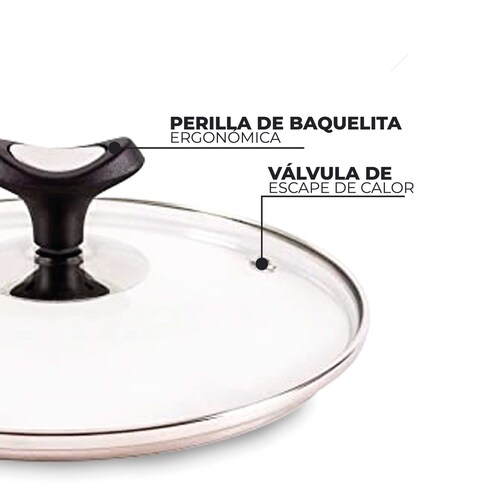 Tapa De Cristal Templado 20 Cm Queen Sense.