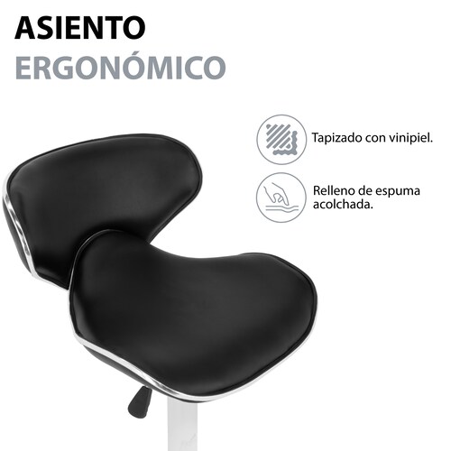 Kit de2 Banco Alto Onof para Barra con Respaldo Giratorio y Altura Ajustable, Bancos para Bar Restaurante Cafetería