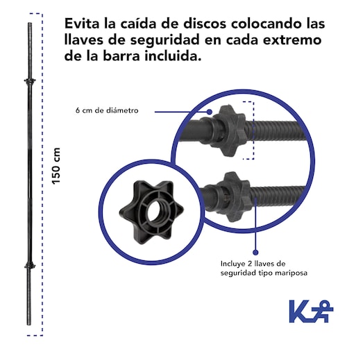 Kit Discos Y Barra Pesas 88lbs Ejercicio Entrenamiento Hogar 