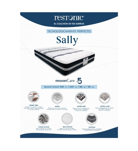 Colchón Individual Restonic Sally Mooncare.