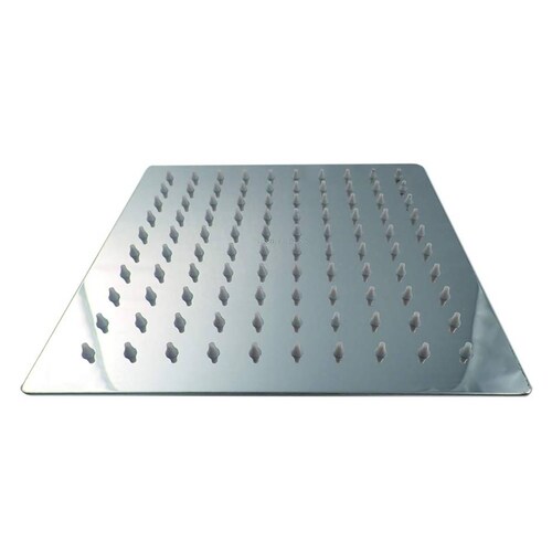 Regadera Cuadrada De Acero Inoxidable 20cm Con Tubo De 50cm con Chapeton Cromada 