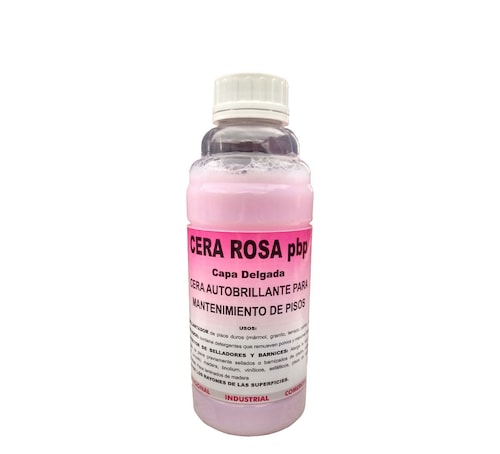 Cera Rosa pbp para brillar Pisos Mármol Vinil Laminado 1Lt