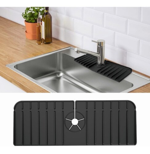 Almohadilla tapetes De Drenaje De Grifo De Silicona negro