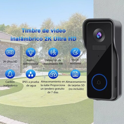 Timbre De Video Inteligente Wifi Inalámbrica Audio Cámara Eo Safe