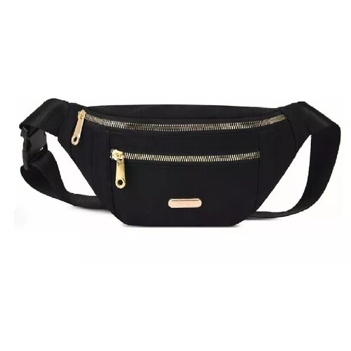 Riñonera Multiusos Impermeable De Gran Capacidad Para Mujer Negro
