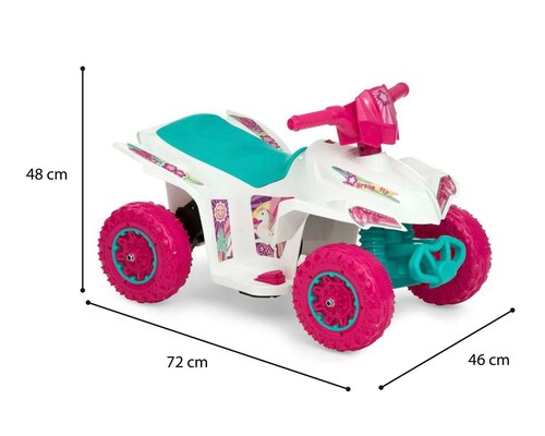 Cuatrimoto montable electrico de unicornio para niñas