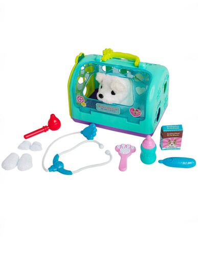 Set veterinario con perrito de peluche con varios movimientos y accesorios