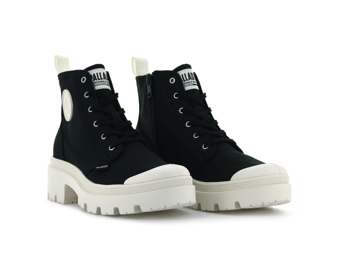 Botas Negras con Plataforma Palladium Twill para Mujer