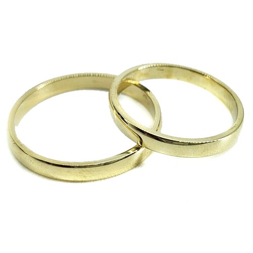 Par de argollas de Oro amarillo 10K 2mm *Grabado de regalo*