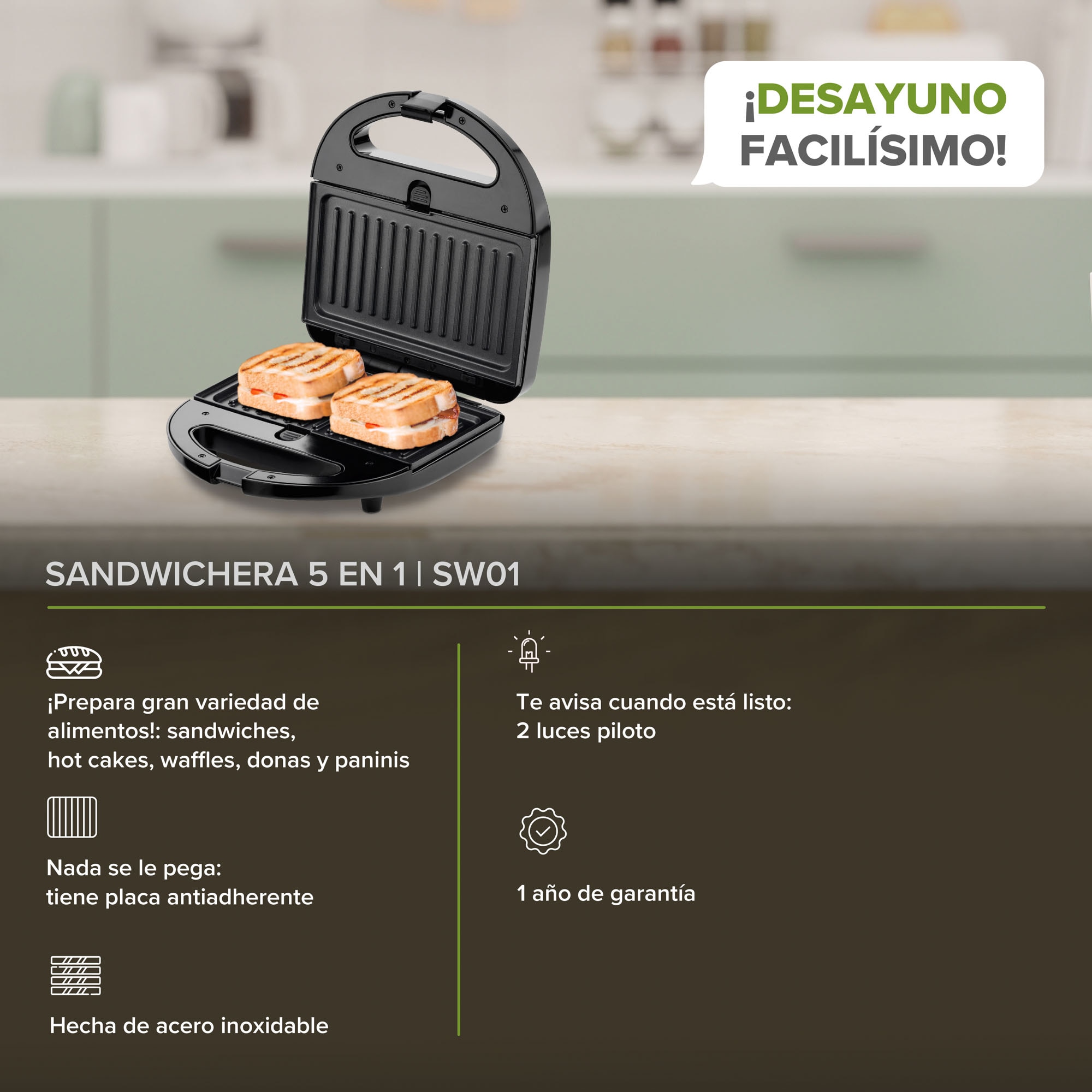 Sandwichera con online waflera