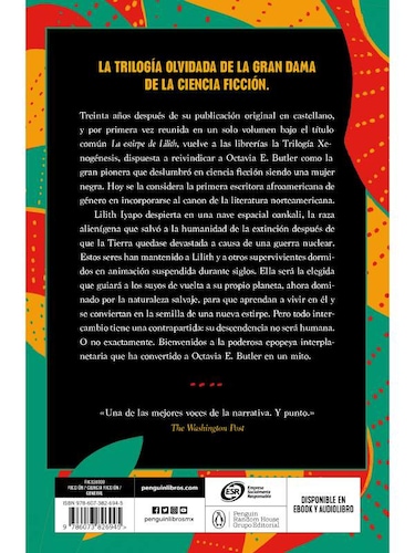 La Estirpe de Lilith (Trilogia Xenogenesis) Autor Octavia E. Butler 