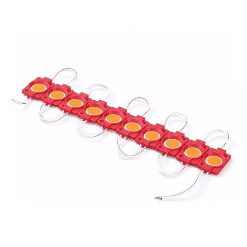 20 Módulos De 9 Led Cob Plasma Redondos Alta Intensidad 2.4w Rojo