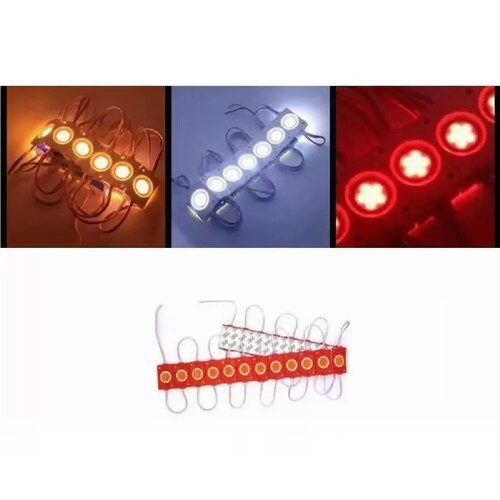 20 Módulos De 9 Led Cob Plasma Redondos Alta Intensidad 2.4w Rojo