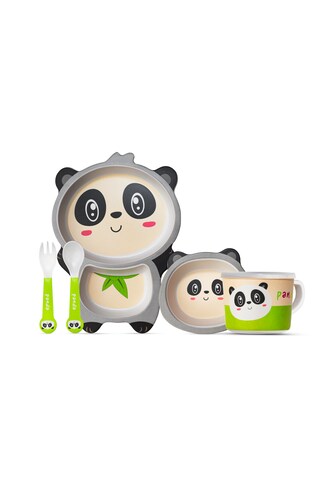 Set De Trastes De Comida Para Bebé Panda Fibra De Bambú 6pzs