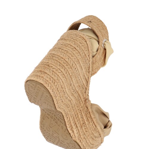 Alpargata De Plataforma Aesthetic Con Yute Lona Premium Beige Para Mujer Estilizada.