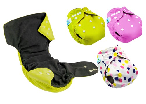 3 Pañales Ecológicos Interior Bambú + 6 Insertos / absorbentes Microfibra NIÑA.
